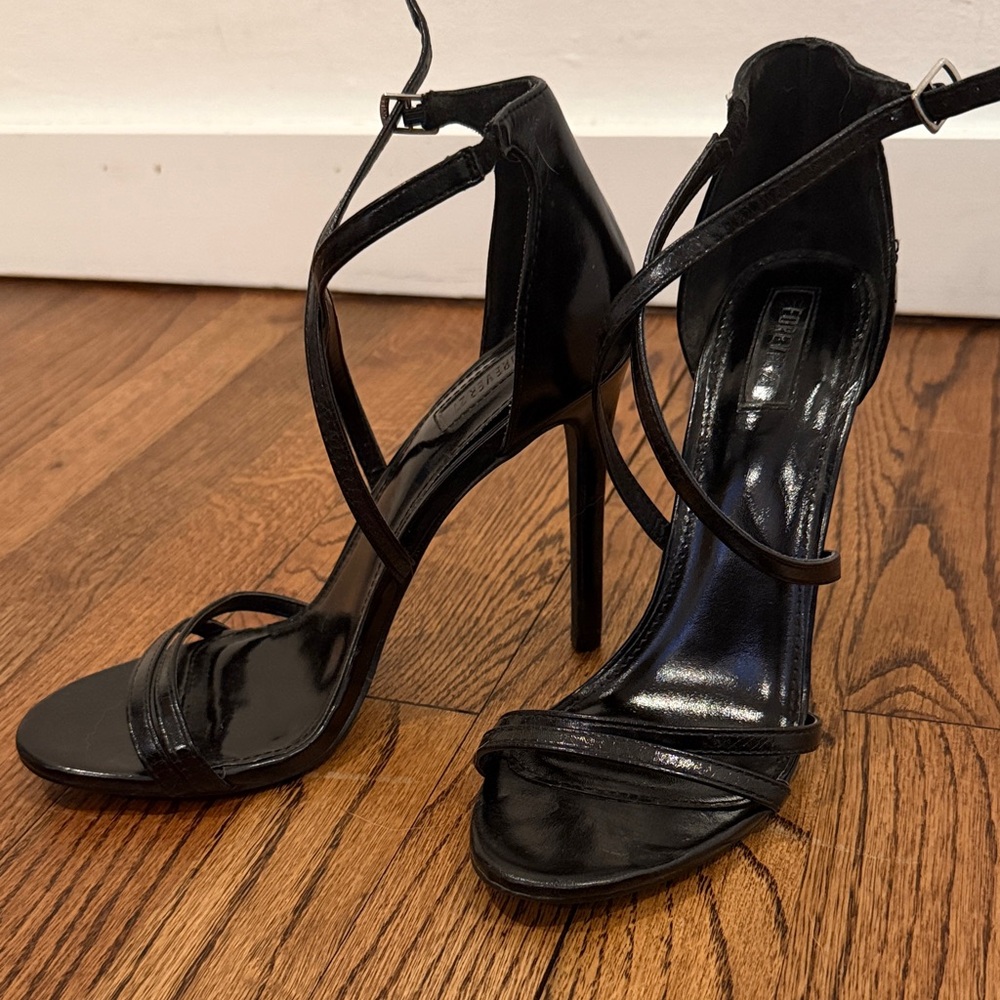 Forever 21 Black Strappy Heels - Picture 2 of 2